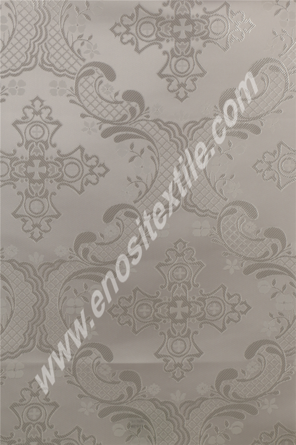 KL-016 White-Silver Brocade Fabrics